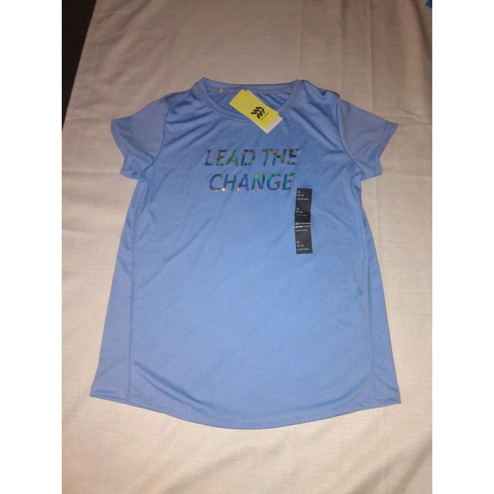Girl's 7/8 short sleeve purple T-shirt LEAD THE CHANGE UPF 50